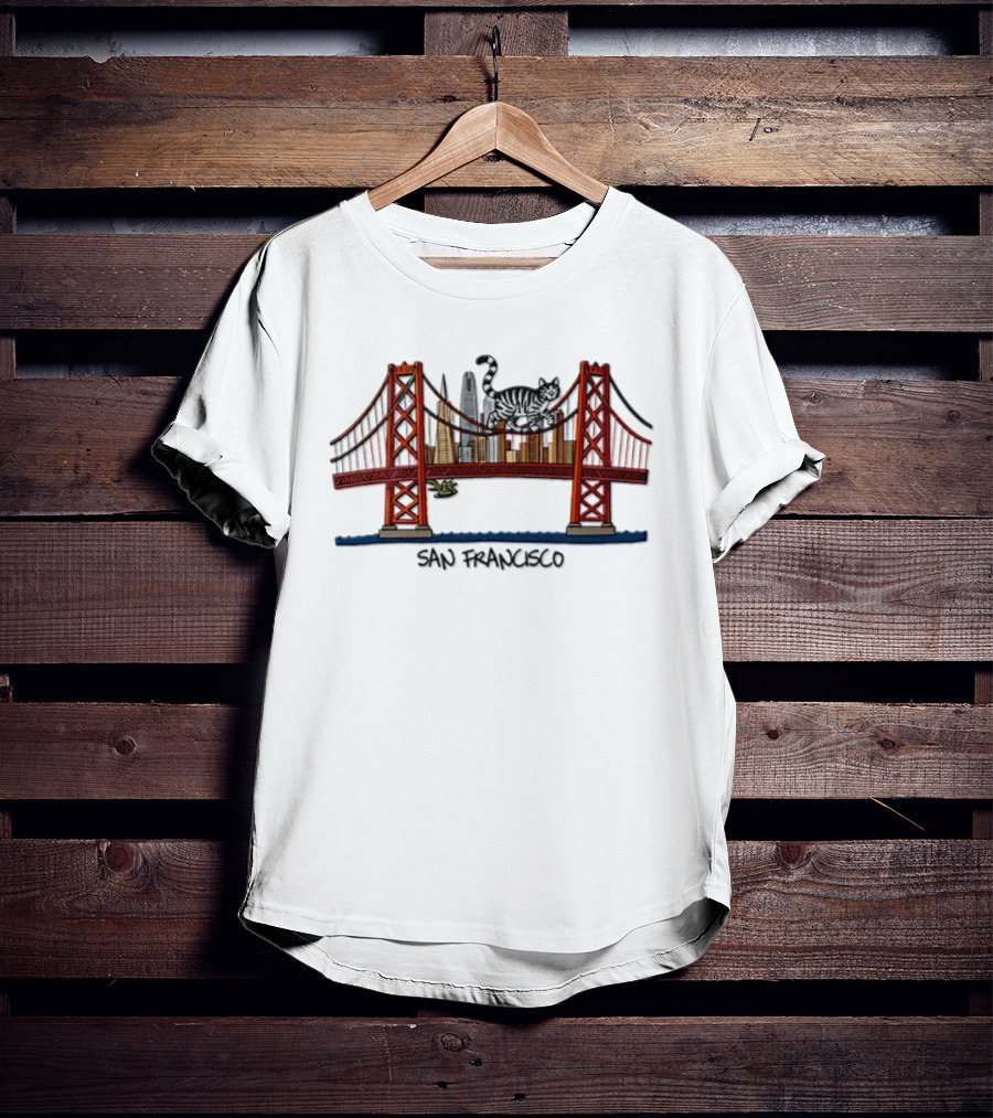 Ryan Gosling B Kliban Cat Golden Gate Bridge San Francisco 2026 T-Shirt