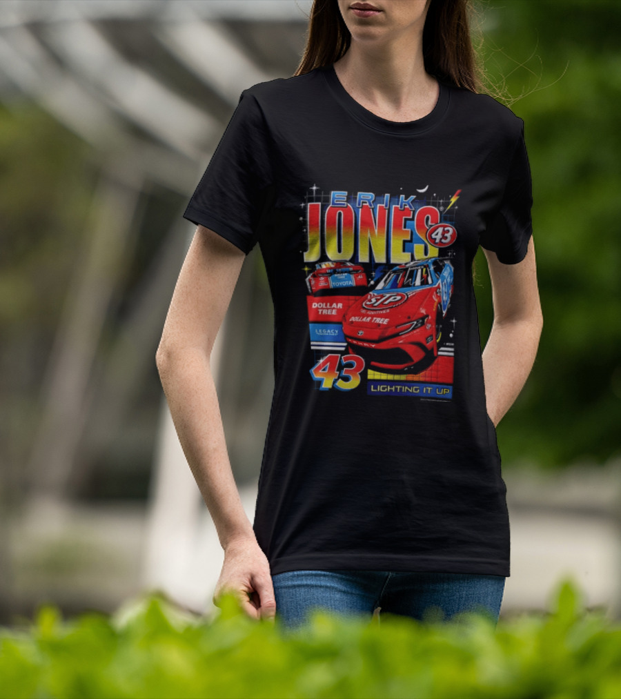 Erik Jones 43 Dollar Tree Toyota Legacy Motor Club Lighting It Up Racing Car T-Shirt
