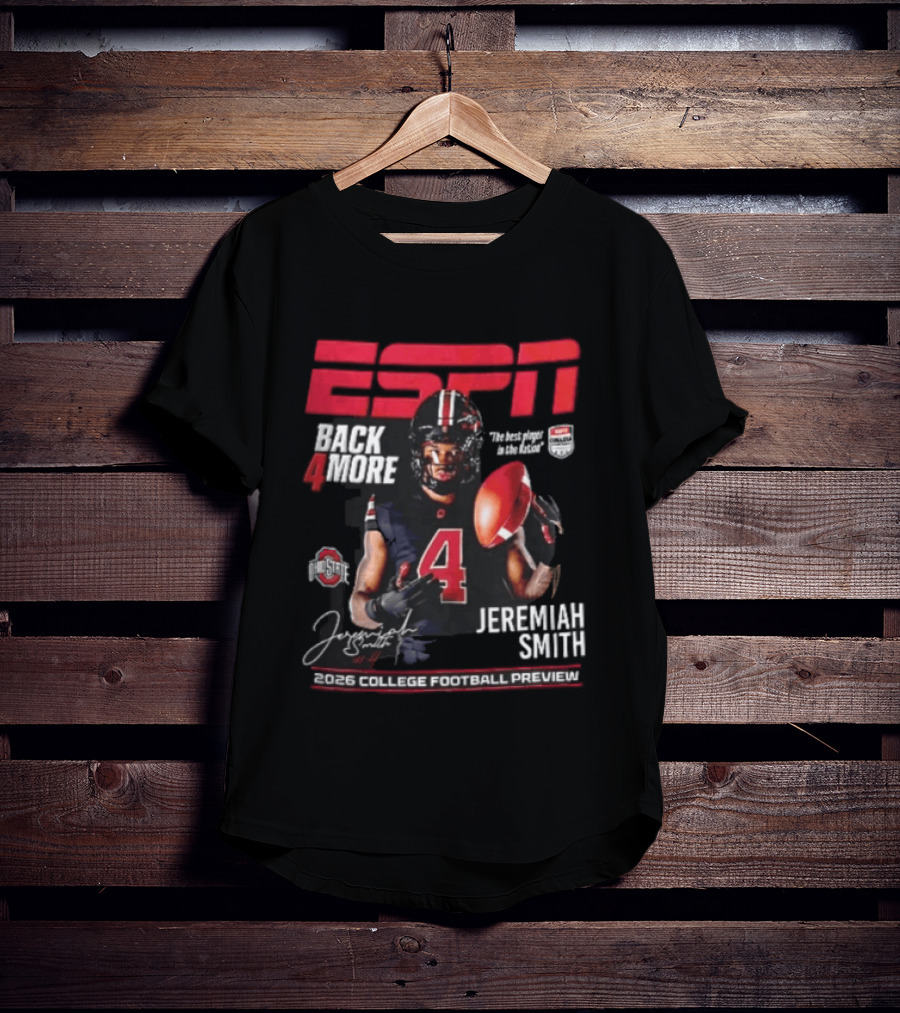 ESPN Back For More Ohio State Buckeyes Jeremiah Smith 2026 College Football Preview T-Shirt