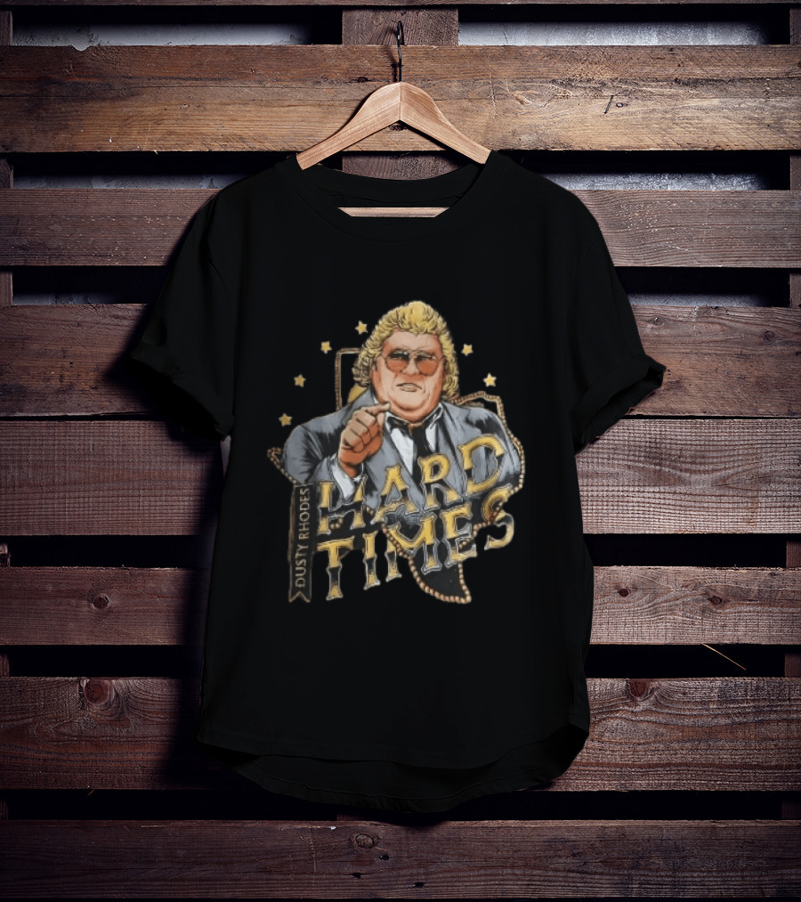 Dusty Rhodes Hard Times Wrestler Pointing Suit Sunglasses Stars T-Shirt