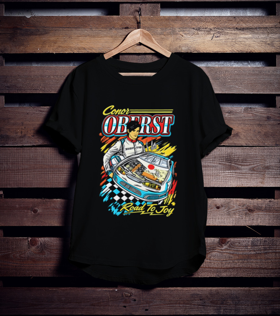 Conor Oberst Road To Joy Racing Car Driver Checkered Flag T-Shirt