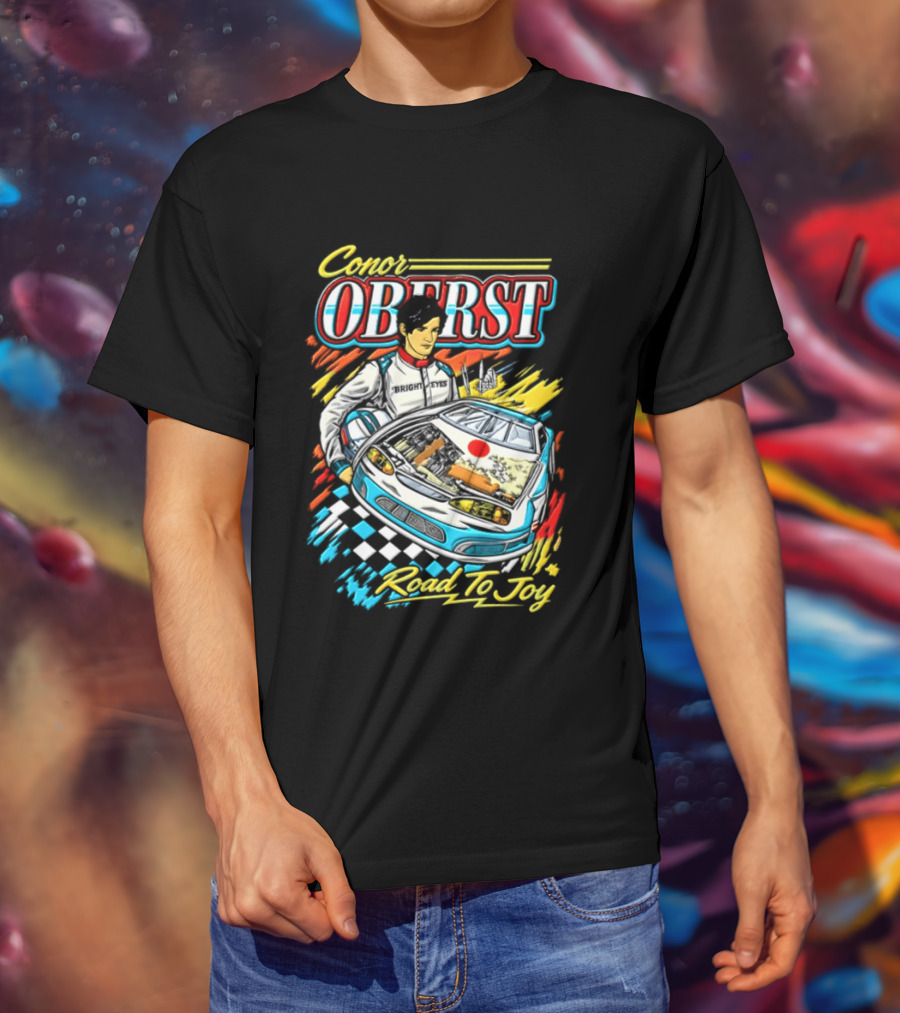 Conor Oberst Road To Joy Racing Car Driver Checkered Flag T-Shirt