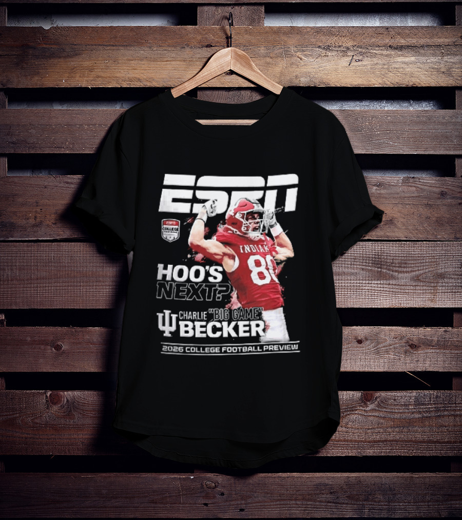 ESPN Indiana Hoosiers Football Hoos Next Charlie Becker 2026 Player Preview T-Shirt