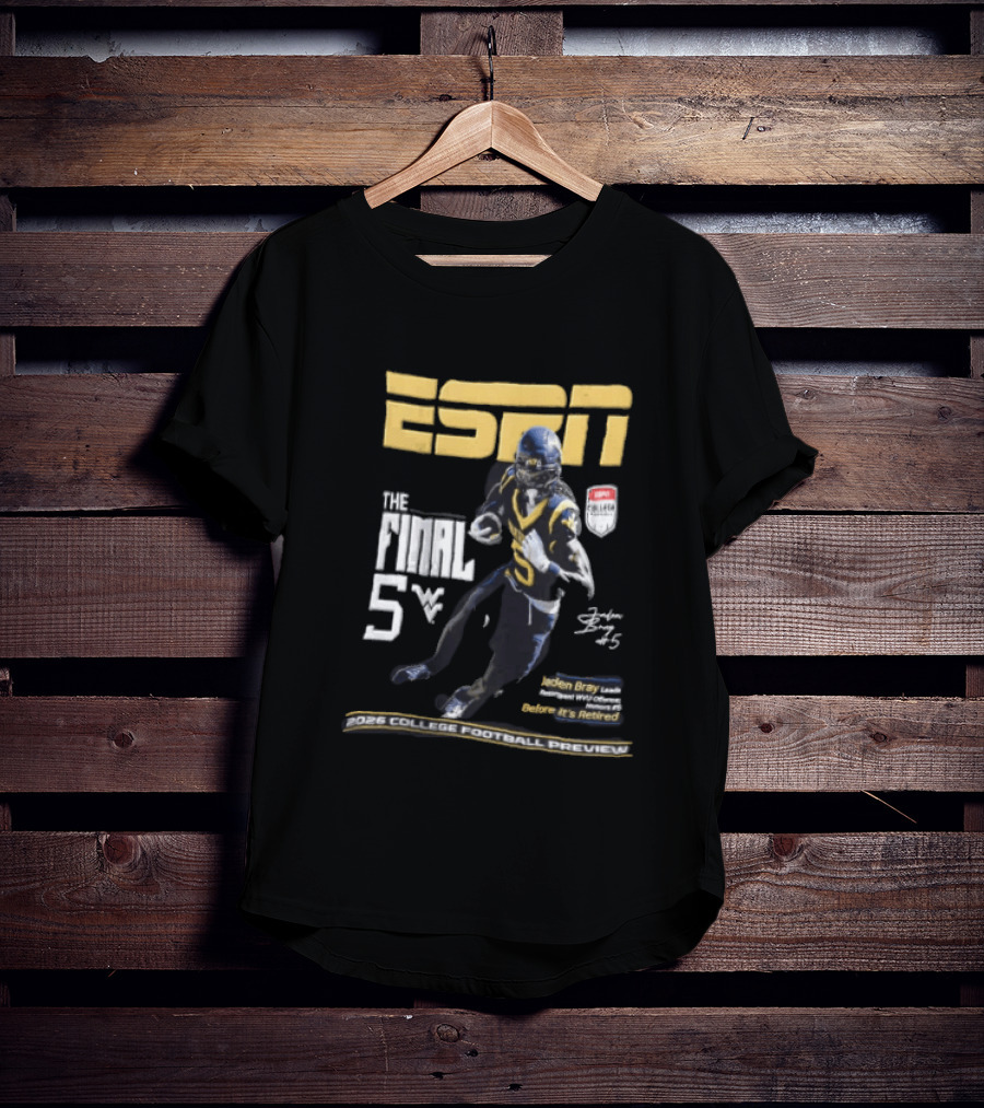 ESPN Jaden Bray 2026 College Football Preview Retired Number 5 T-Shirt