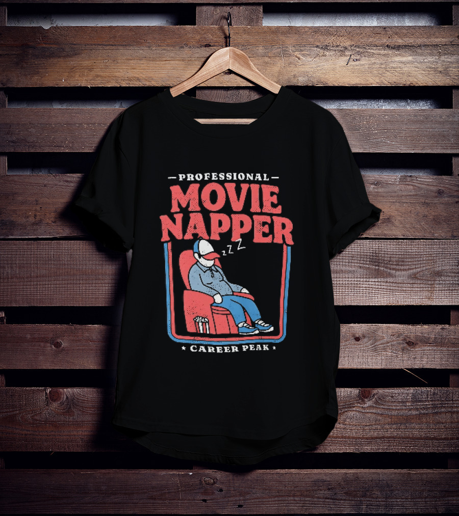 Professional Movie Napper Career Peak Experienced At Falling Asleep During Movies Zzz T-Shirt
