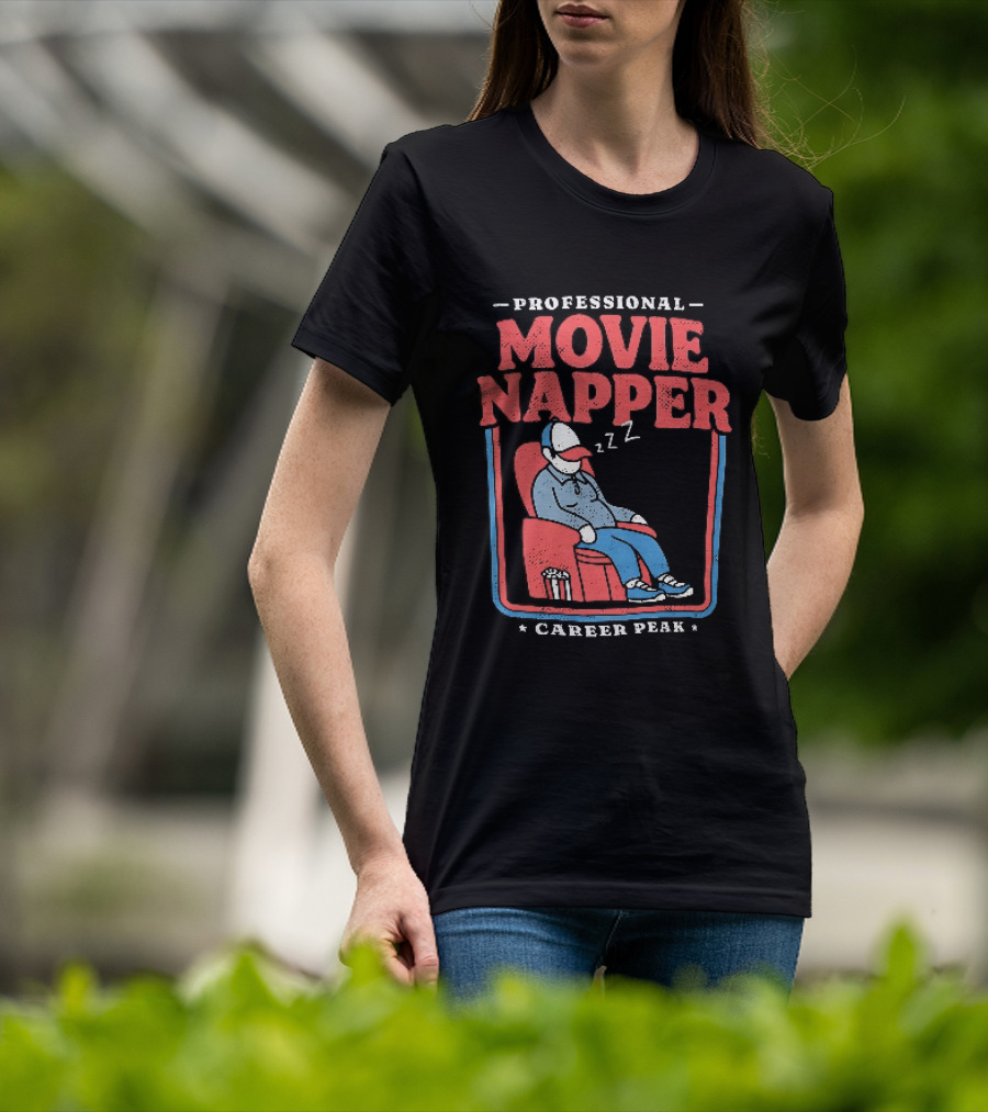 Professional Movie Napper Career Peak Experienced At Falling Asleep During Movies Zzz T-Shirt