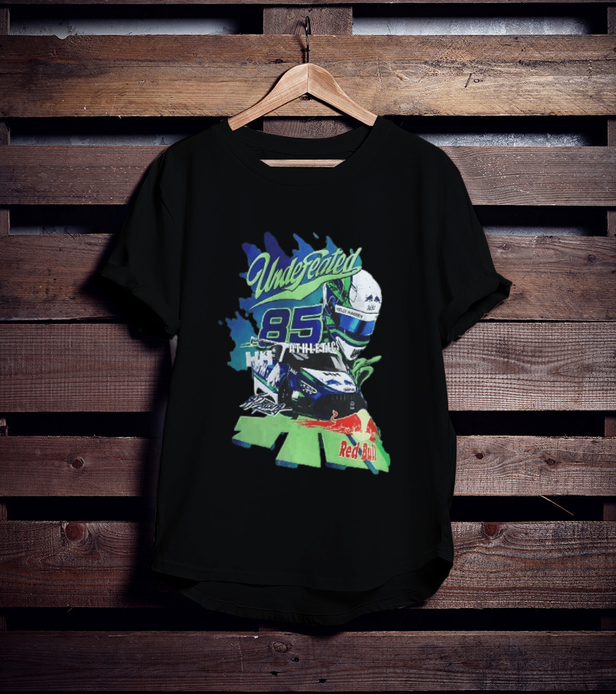 Undefeated 85 Athletics Red Bull Helly Hansen Race Car Helmet Splashes T-Shirt