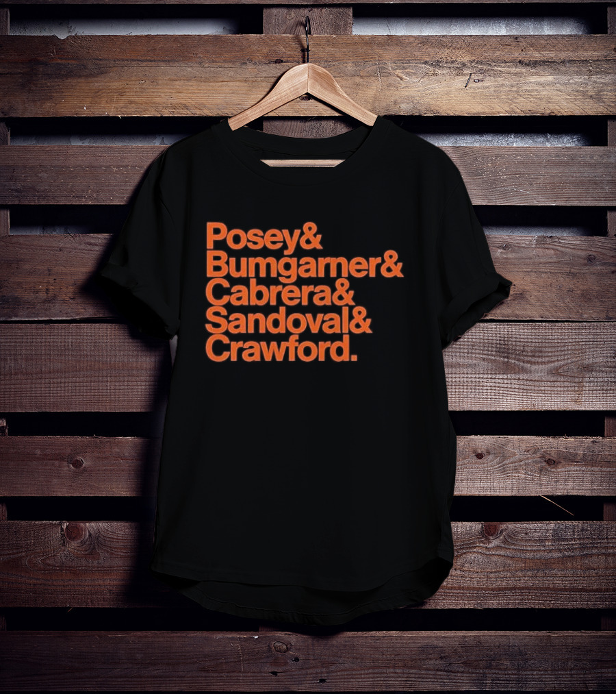 San Francisco Giants Posey Bumgarner Cabrera Sandoval Crawford Legends T-Shirt