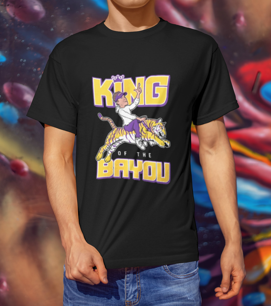 King Of The Bayou Lane Kiffin Tiger Riding T-Shirt