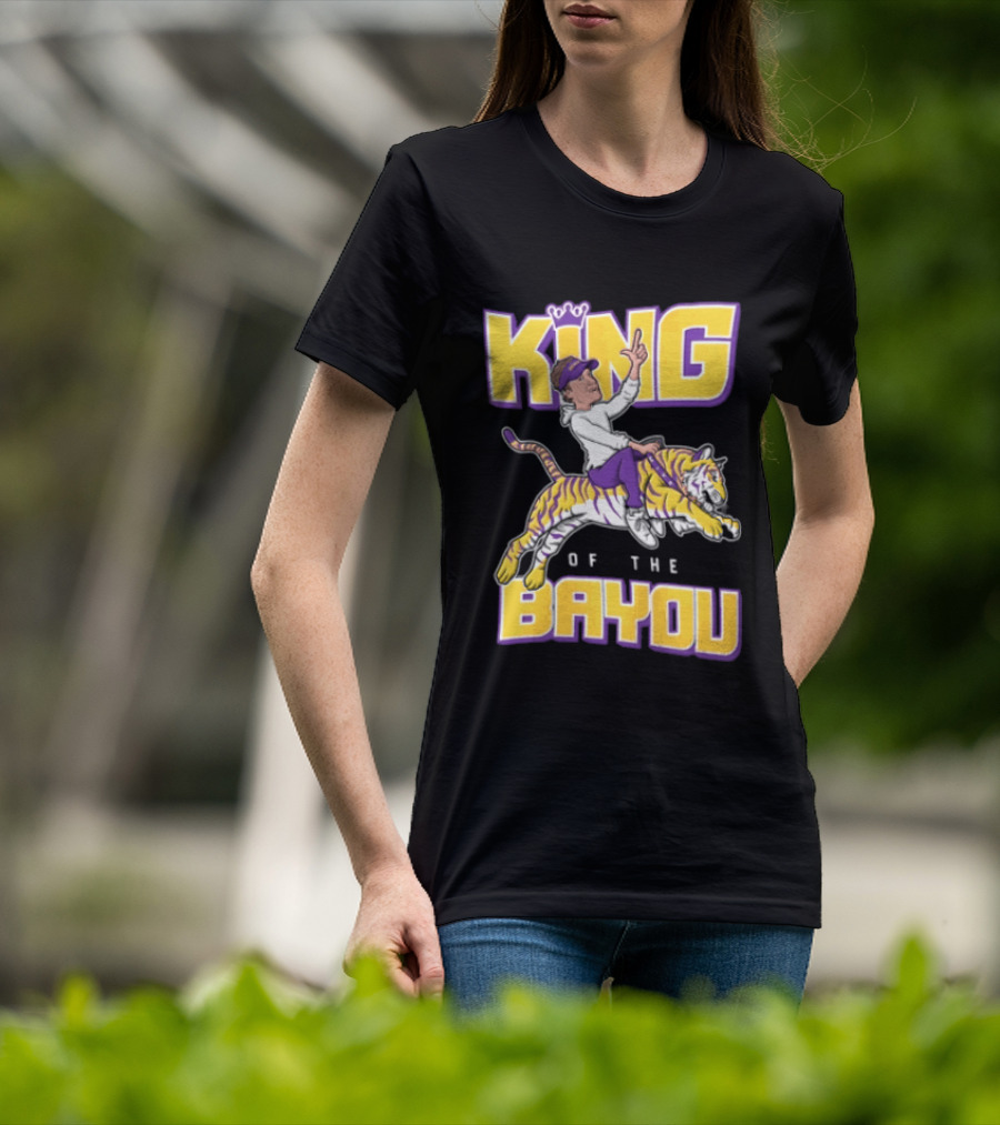 King Of The Bayou Lane Kiffin Tiger Riding T-Shirt