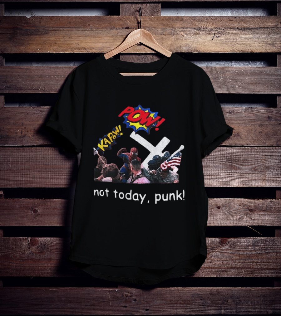 Spider Man Marvel Hero Anti Racist POW Kapow Not Today Punk T-Shirt