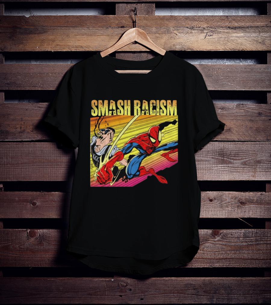 Spider Man Smash Racism Comic Protest Message T-Shirt