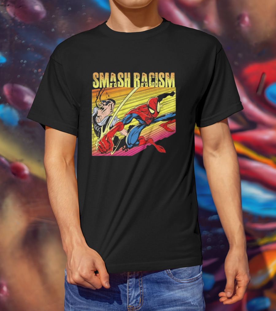 Spider Man Smash Racism Comic Protest Message T-Shirt