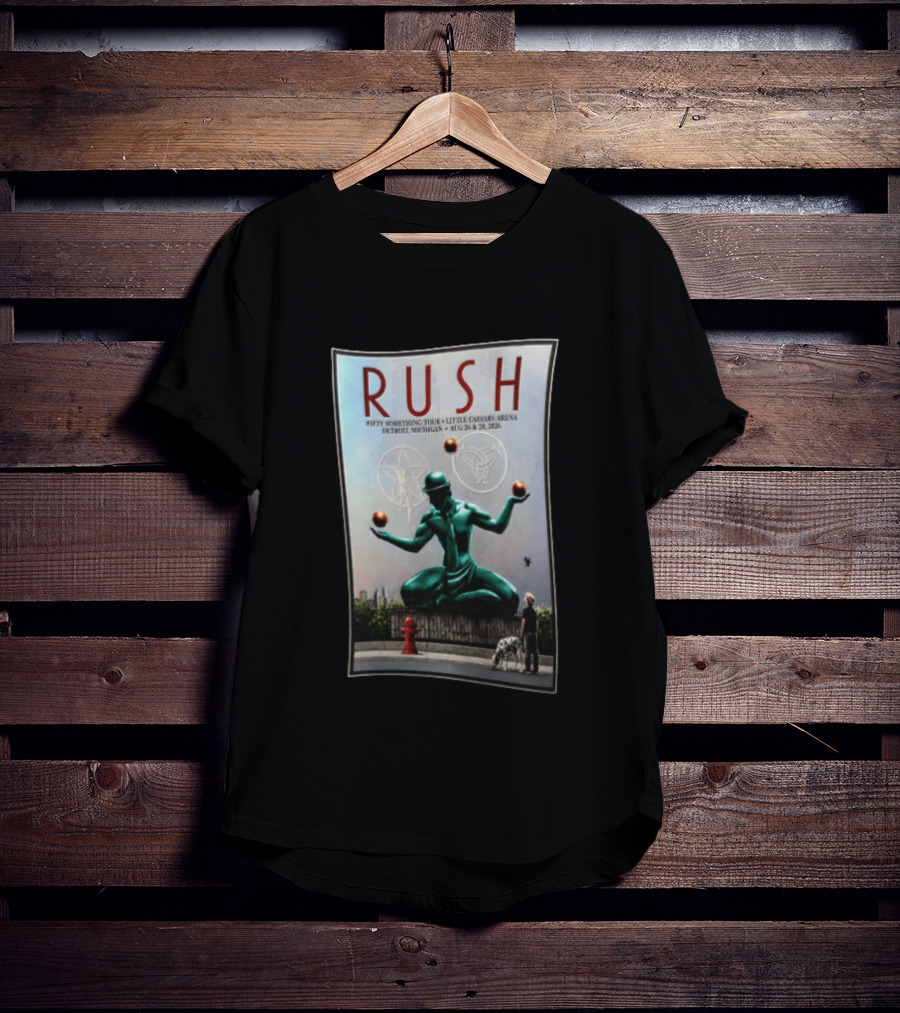 RUSH Fifty Something Tour Little Caesars Arena Detroit Michigan August 26 & 28 2026 T-Shirt