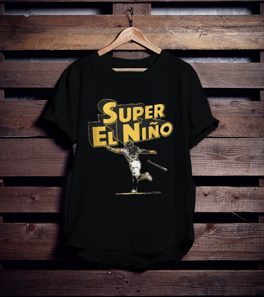 Super El Nino Baseball Player Celebrating Bat Flip Victory T-Shirt