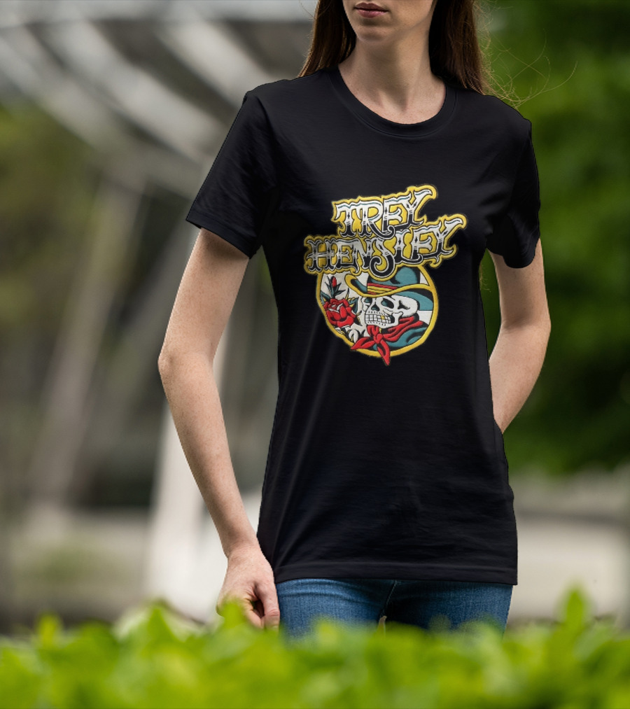 Trey Hensley Skeleton Cowboy Red Rose Traditional Tattoo T-Shirt