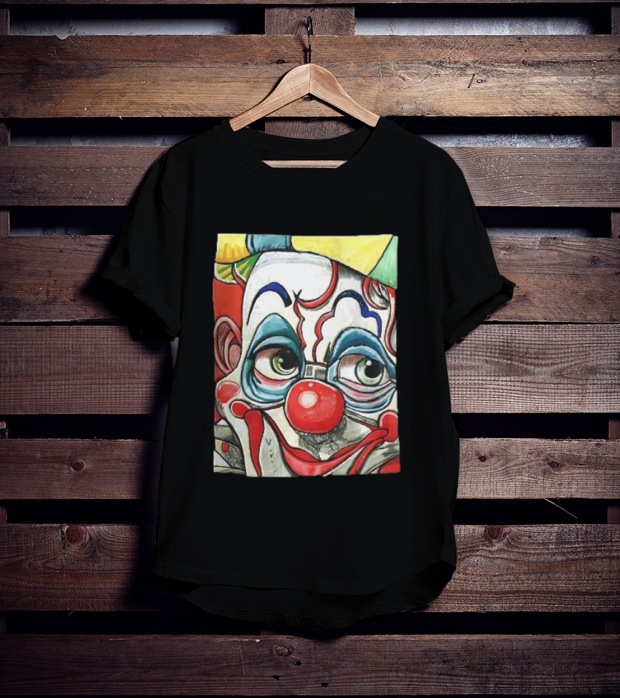 Viktor Clown With Red Nose And Green Eyes Caricature Painting T-Shirt