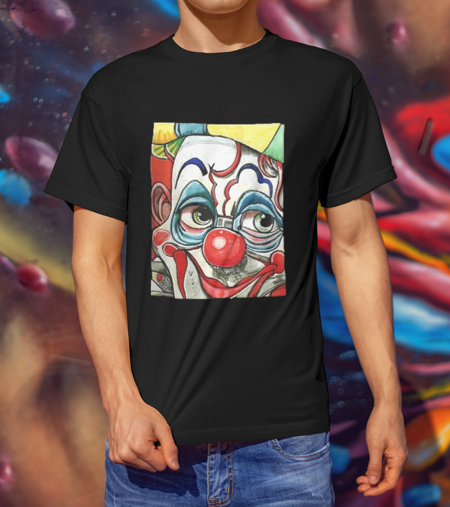 Viktor Clown With Red Nose And Green Eyes Caricature Painting T-Shirt