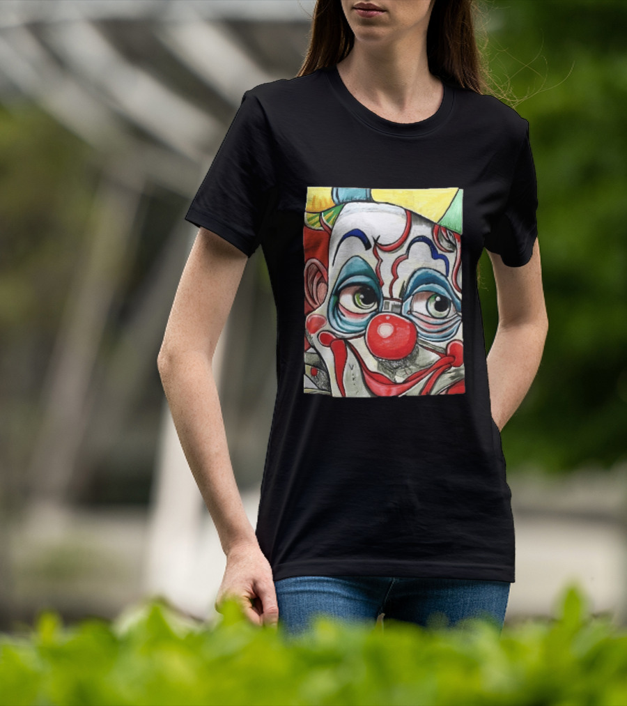 Viktor Clown With Red Nose And Green Eyes Caricature Painting T-Shirt