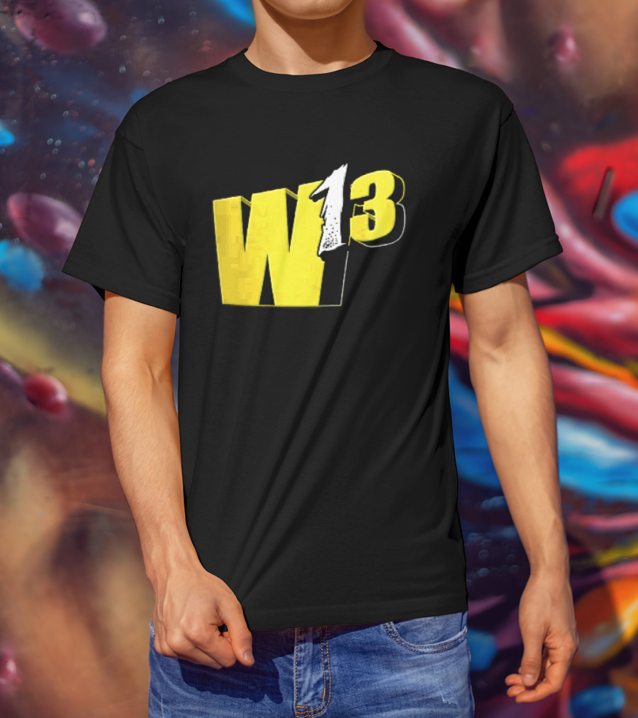 W13 Yellow 3D Bold Number T-Shirt