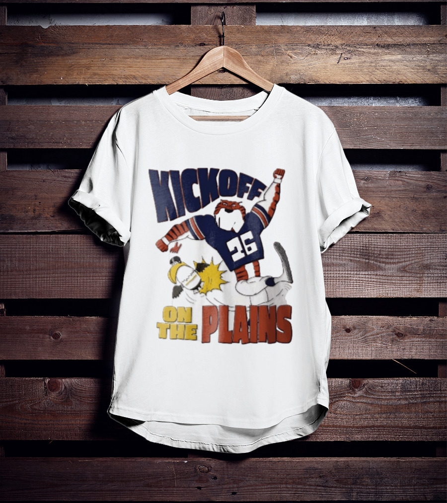 Kickoff On The Plains Auburn Tigers Southern Miss Cartoon Kicking Eagle T-Shirt