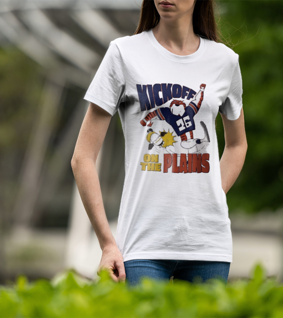 Kickoff On The Plains Auburn Tigers Southern Miss Cartoon Kicking Eagle T-Shirt
