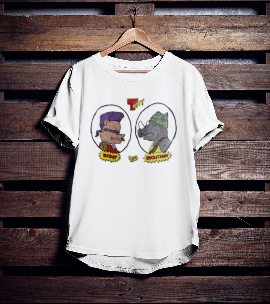 Bebop Rocksteady TMNT Vintage Cartoon Characters T-Shirt