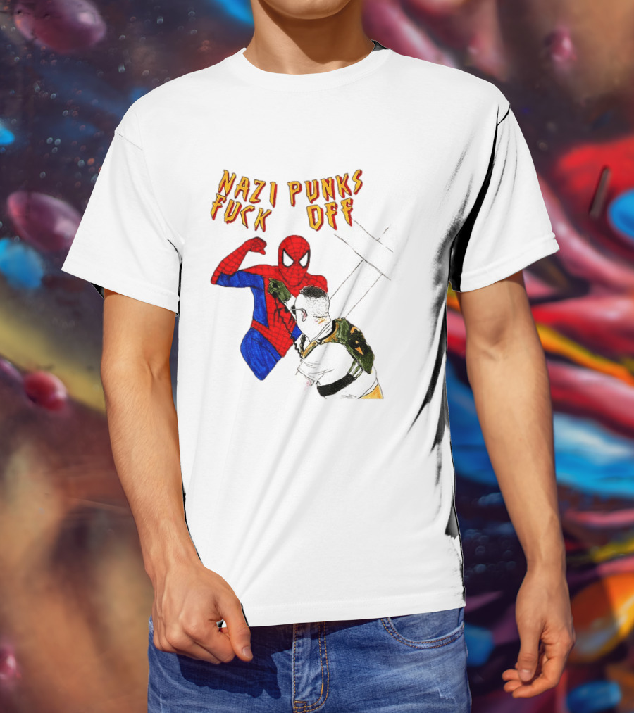 Nazi Punks Fuck Off Spider Man Punching T-Shirt