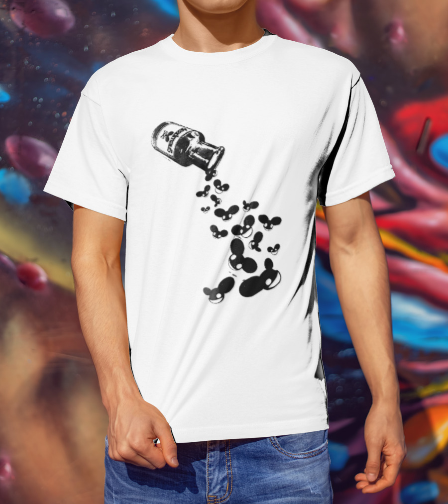 Deadmau5 Tipped Glass Medicine Bottle Mouse Head Spill T-Shirt