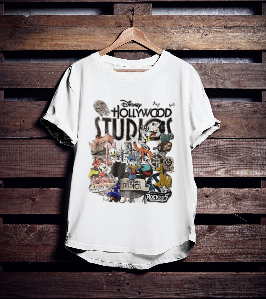 Disney Hollywood Studios G Force Records Rockers Distressed Cartoon Characters Collage T-Shirt