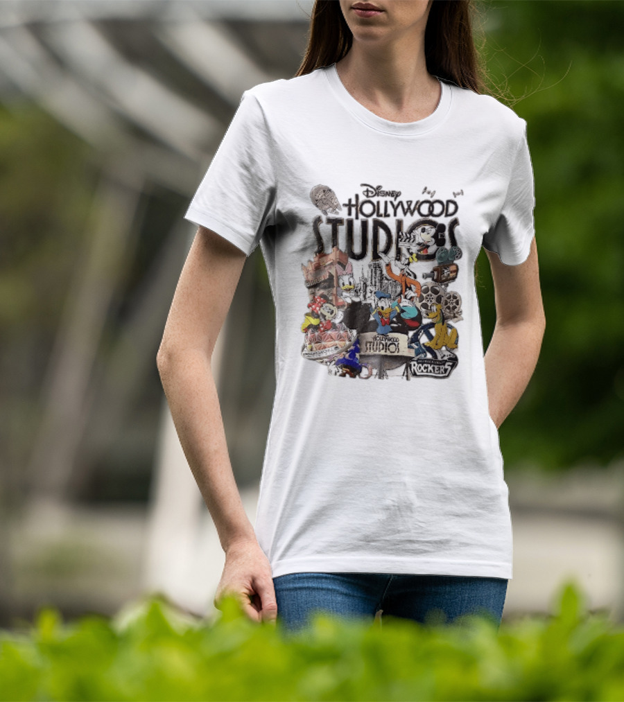 Disney Hollywood Studios G Force Records Rockers Distressed Cartoon Characters Collage T-Shirt