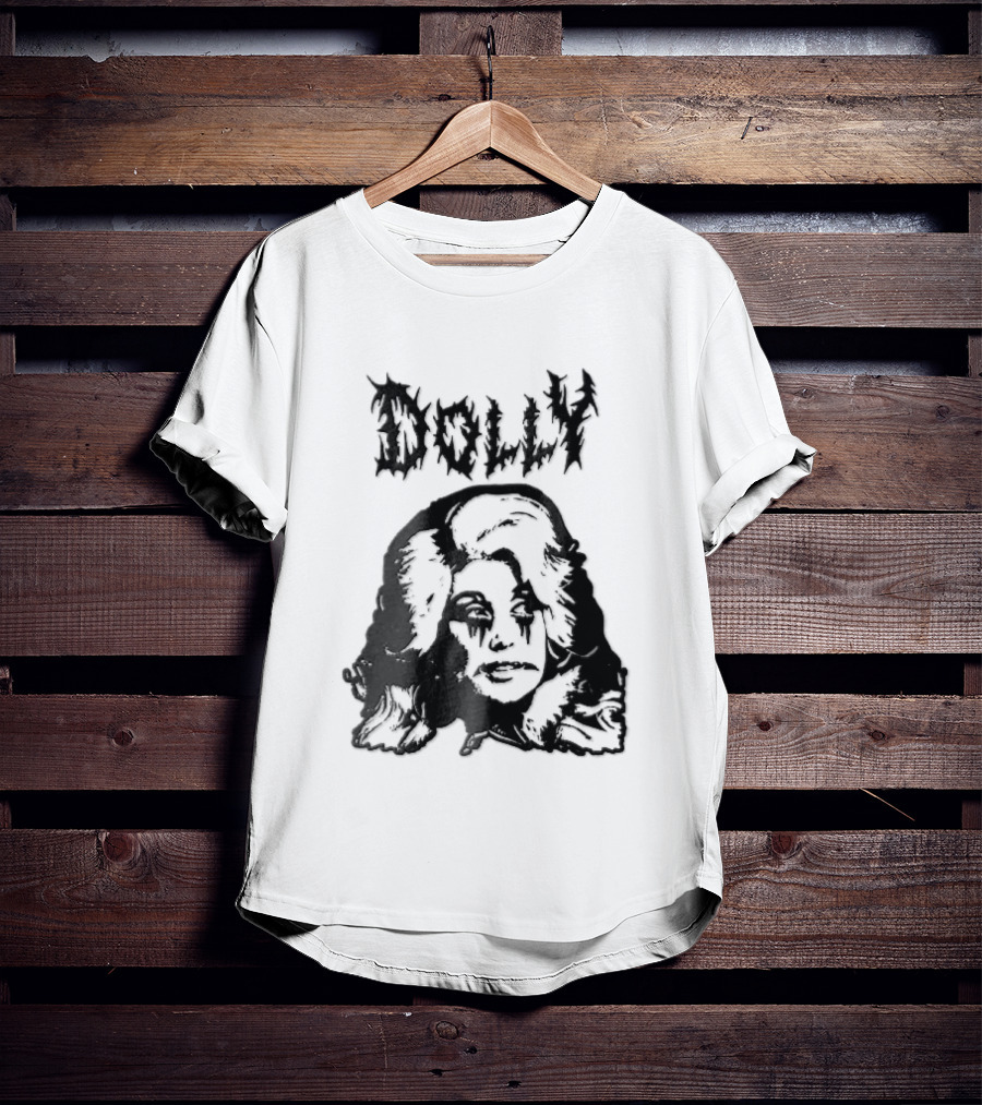 Dolly Parton Corpse Paint Bouffant Halftone Caricature T-Shirt