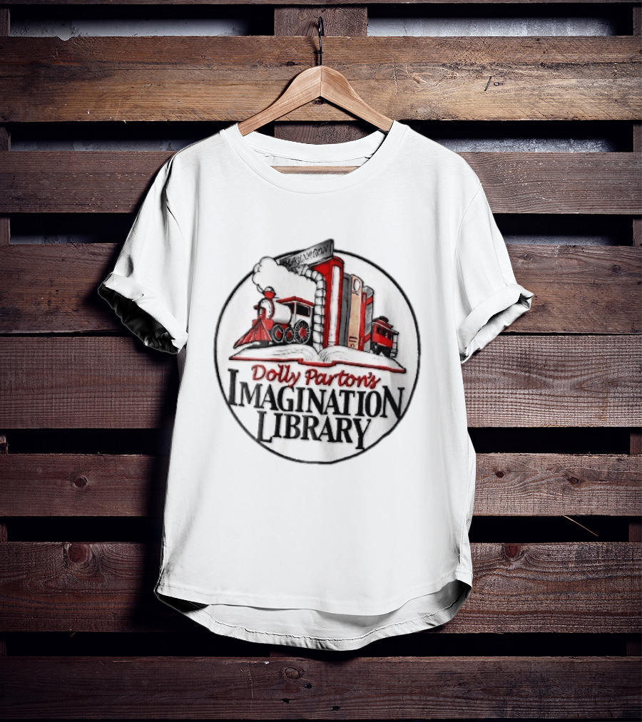 Dolly Parton's Imagination Library Steam Train And Books Oval T-Shirt