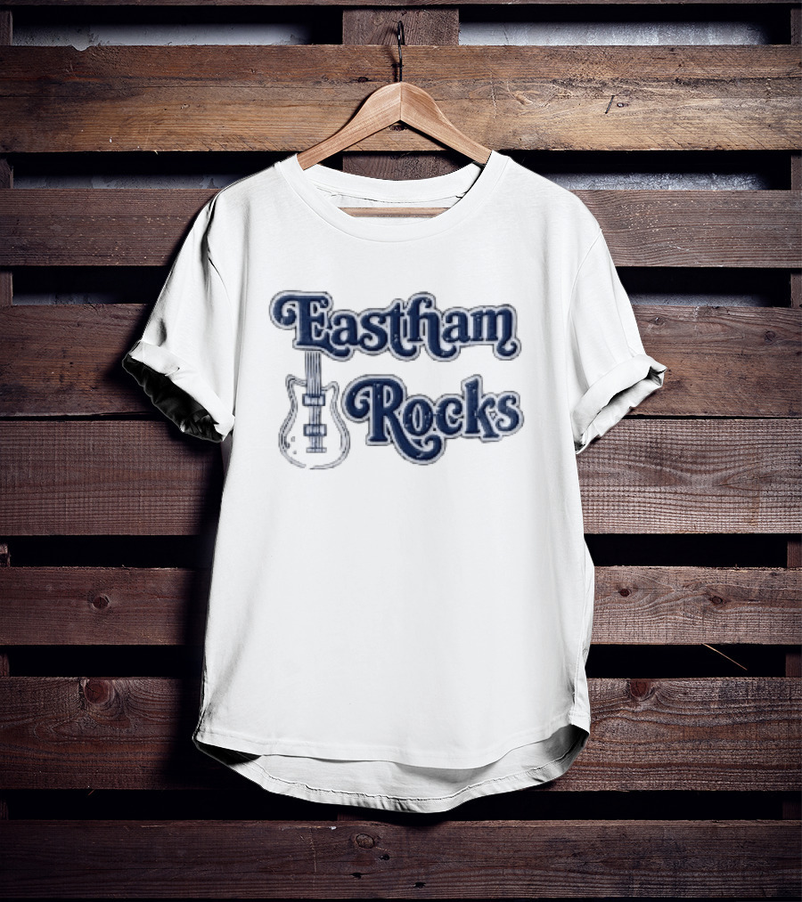 Eastham Rocks Distressed Electric Guitar Music T-Shirt