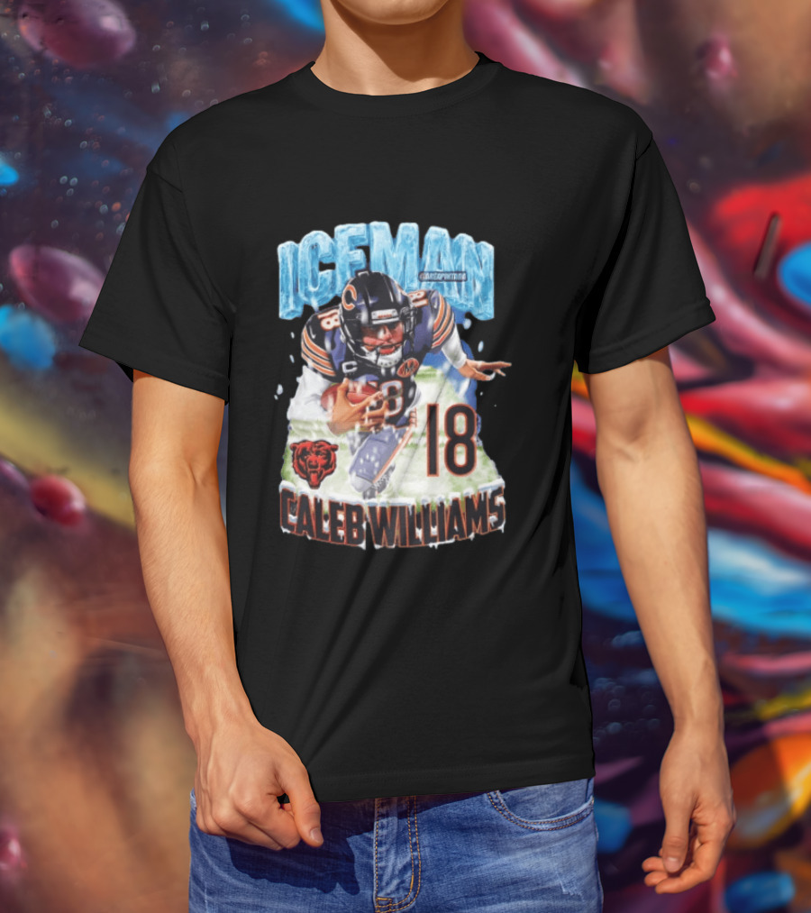 Iceman Caleb Williams 18 Chicago Bears Football Player T-Shirt