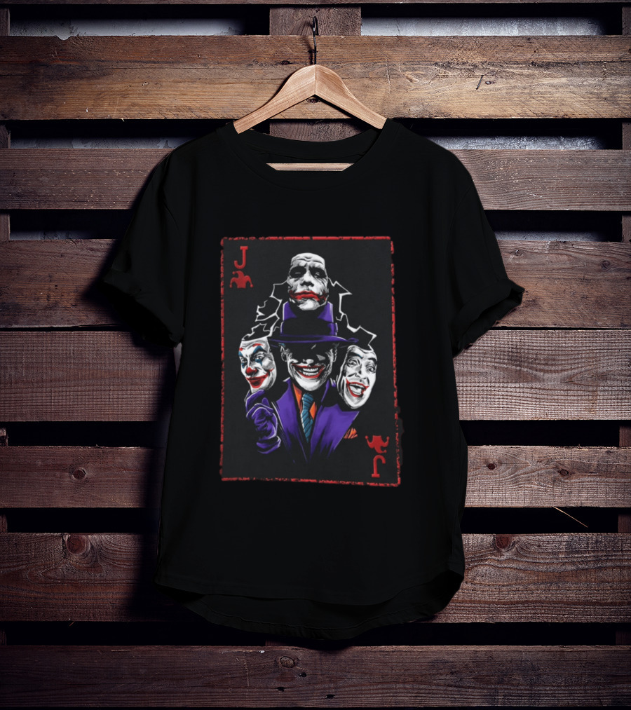 Joker Card Faces DC Comics Batman Joker Playing Card T-Shirt