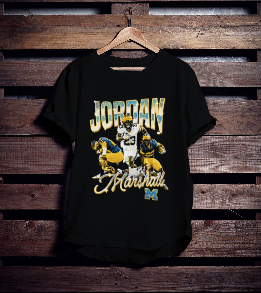 Jordan Marshall Michigan Wolverines Football Collage T-Shirt