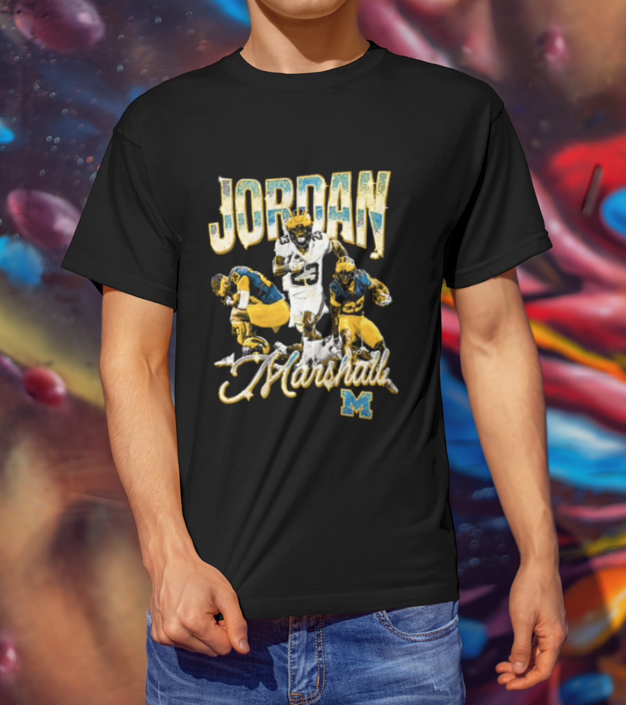 Jordan Marshall Michigan Wolverines Football Collage T-Shirt