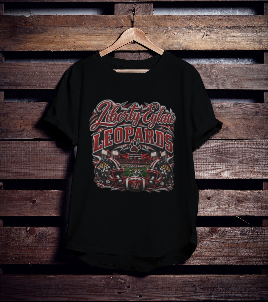 Liberty Eylau Leopards Football Stadium Helmet Paw LE T-Shirt