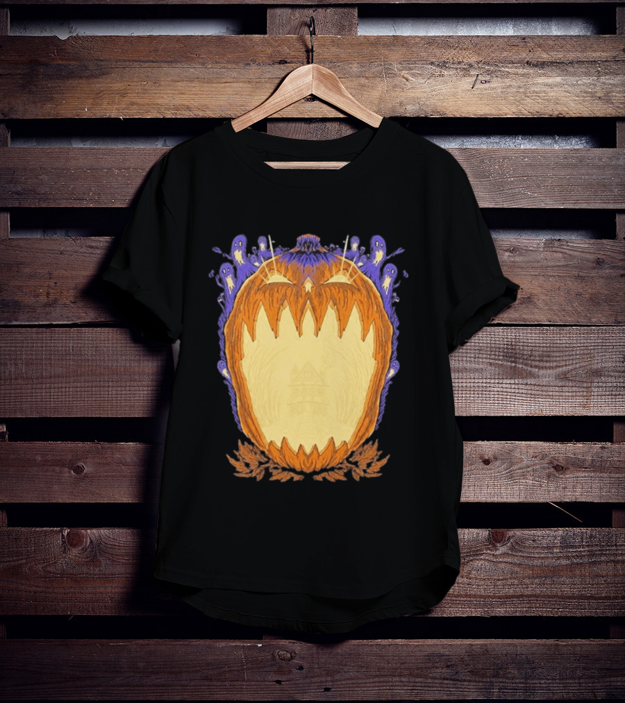 Pumpkin Ghost Haunted House Halloween Spooky Jack O' Lantern T-Shirt