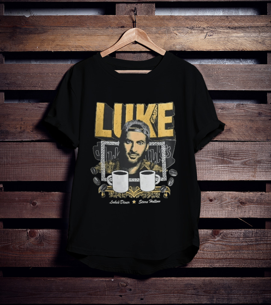 Luke's Diner Stars Hollow Backward Cap Coffee S Halftone Bootleg T-Shirt