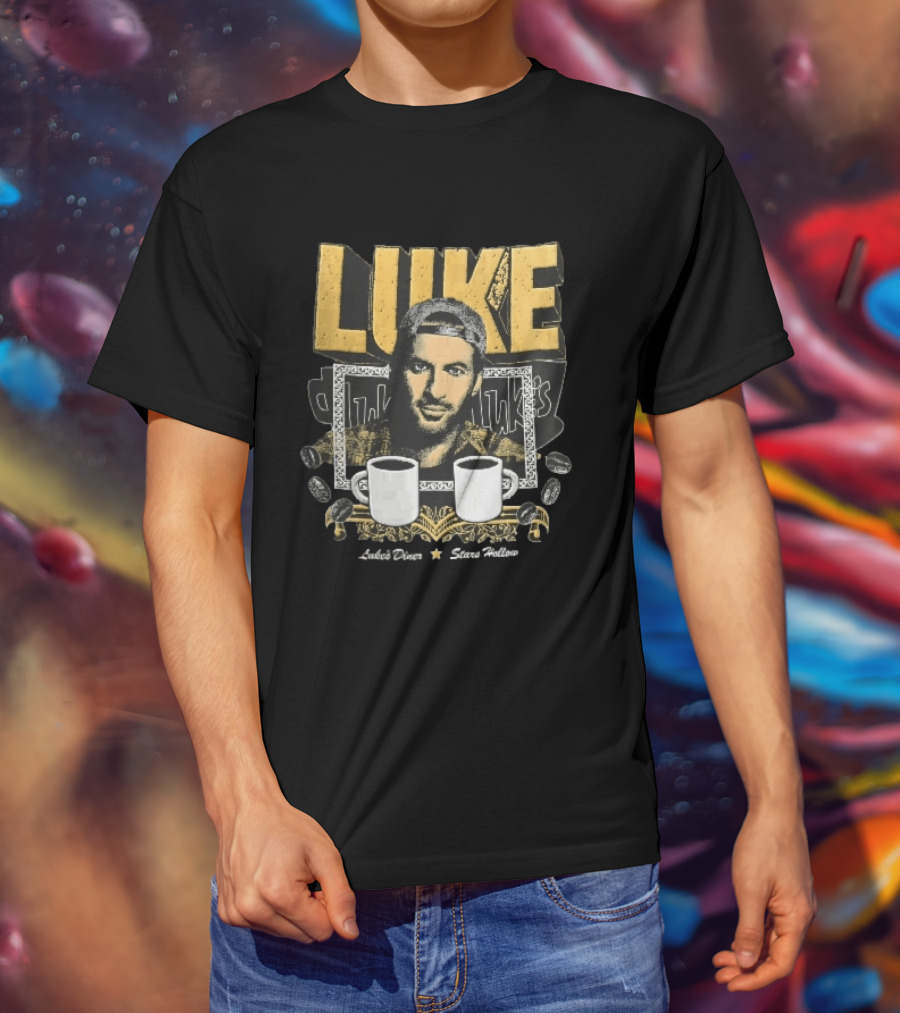 Luke's Diner Stars Hollow Backward Cap Coffee S Halftone Bootleg T-Shirt