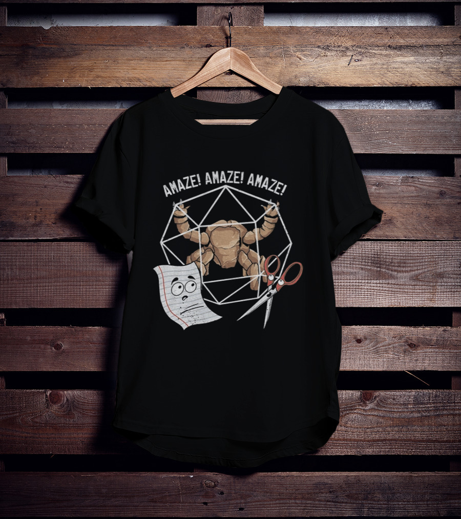 Rocky Paper Scissors Amaze Amaze Amaze Polyhedron Challenge T-Shirt