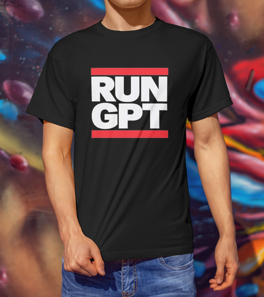 RUN GPT Bold Red White T-Shirt