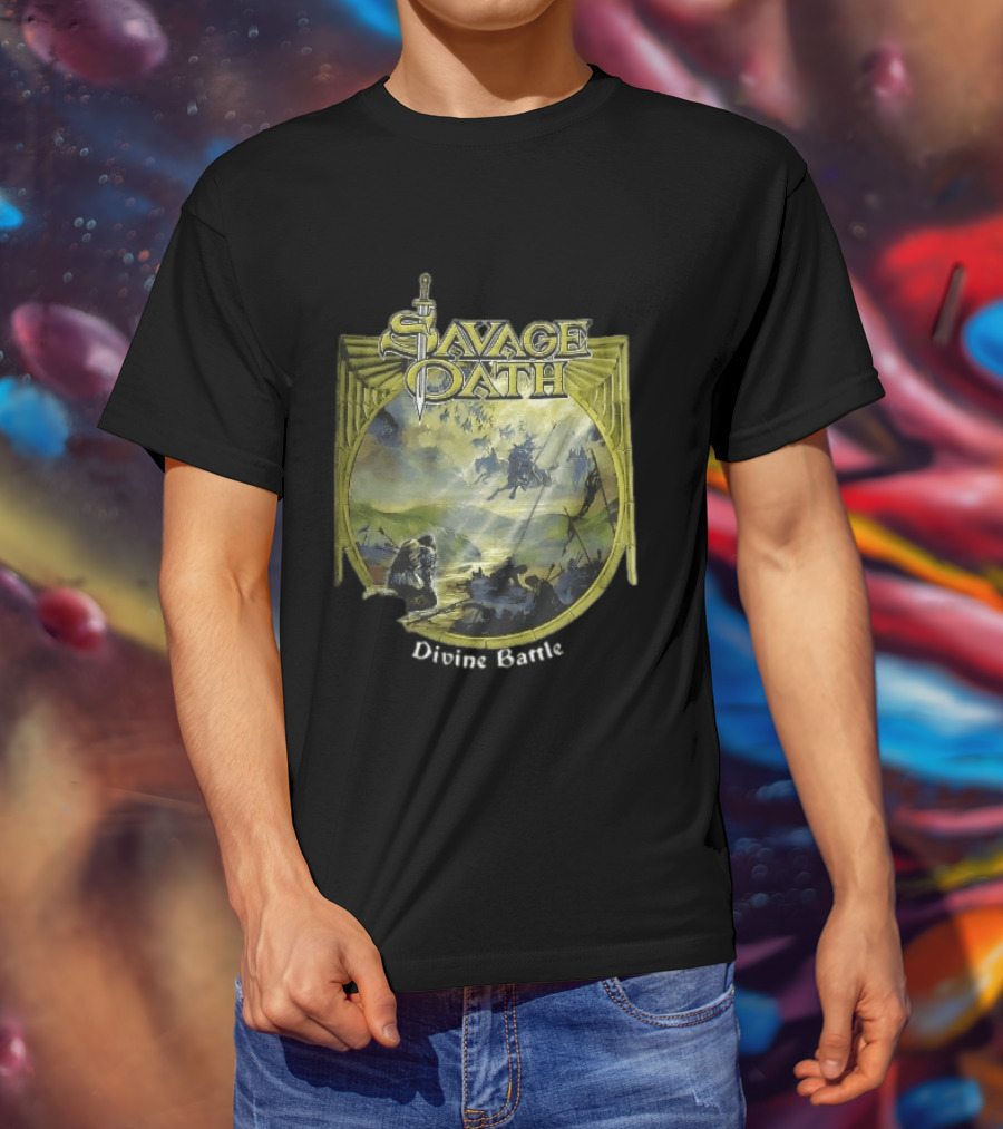 Savage Oath Divine Battle Ghostly Cavalry And Wounded Kneeling Knight T-Shirt