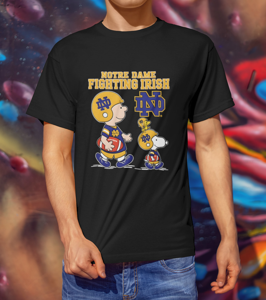 Notre Dame Fighting Irish Snoopy Charlie Brown Football 2026 Peanuts T-Shirt