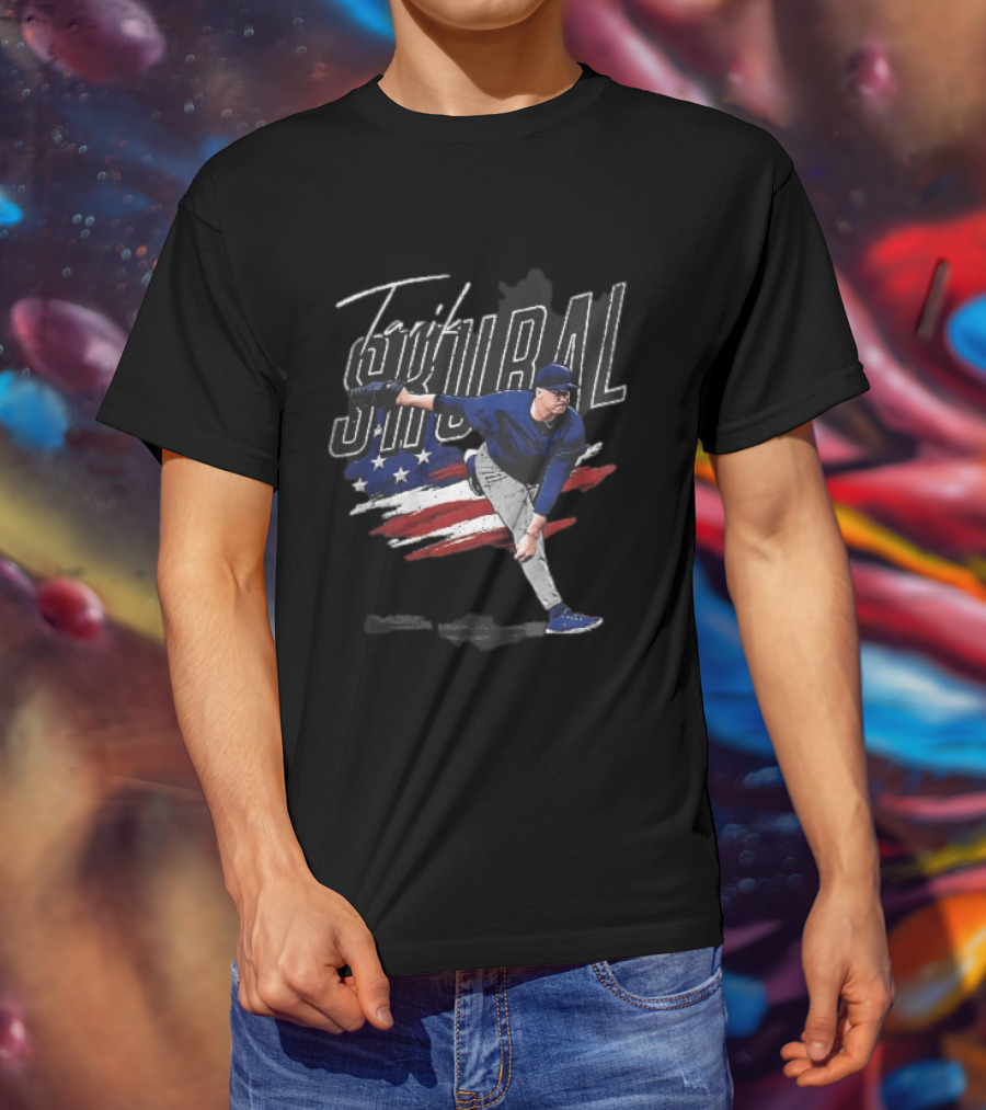 Tarik Skubal Pitching American Flag Baseball Player T-Shirt