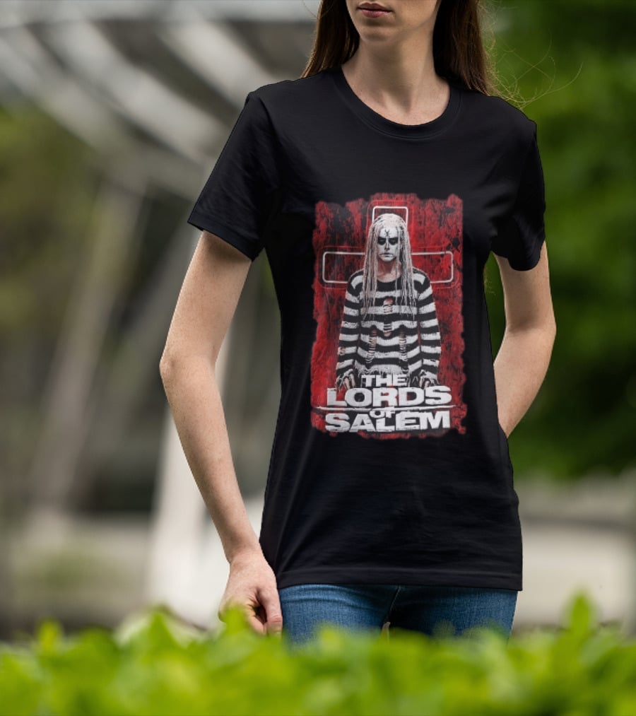 The Lords Of Salem Striped Dreadlocks Face Paint Inverted Cross T-Shirt