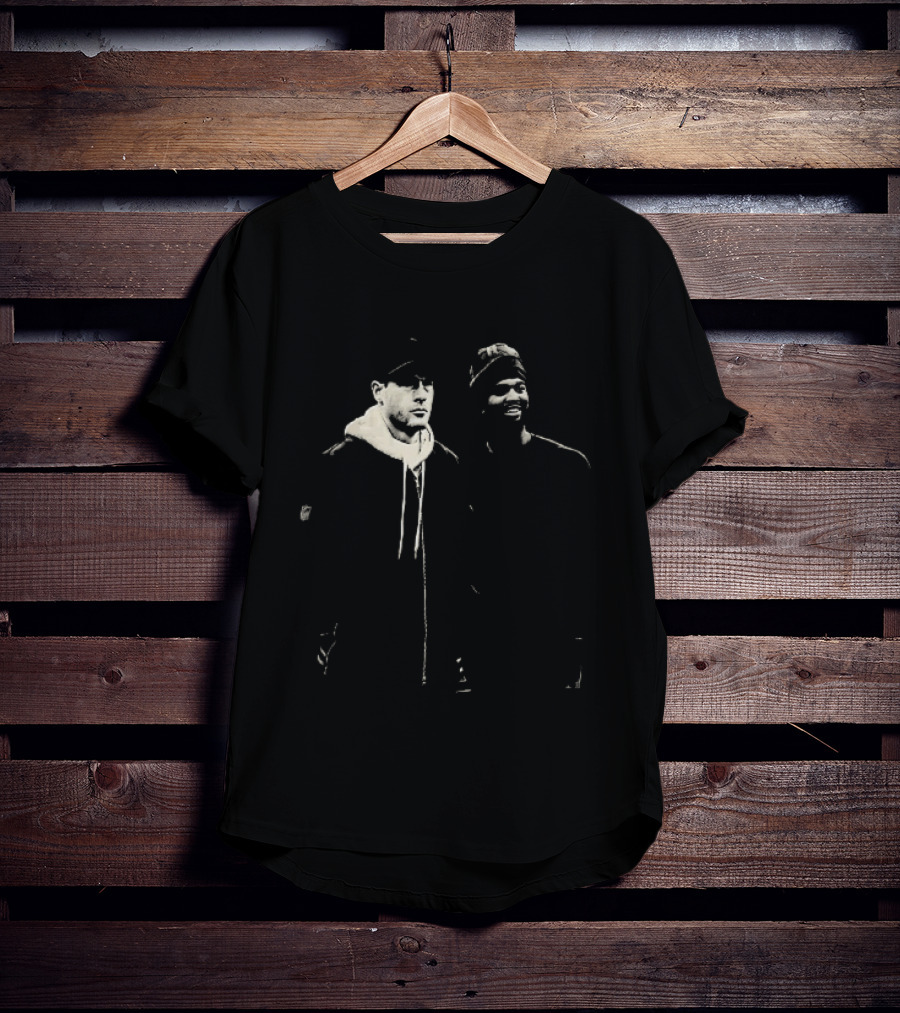 Two Men In Cap And Beanie Monochrome T-Shirt