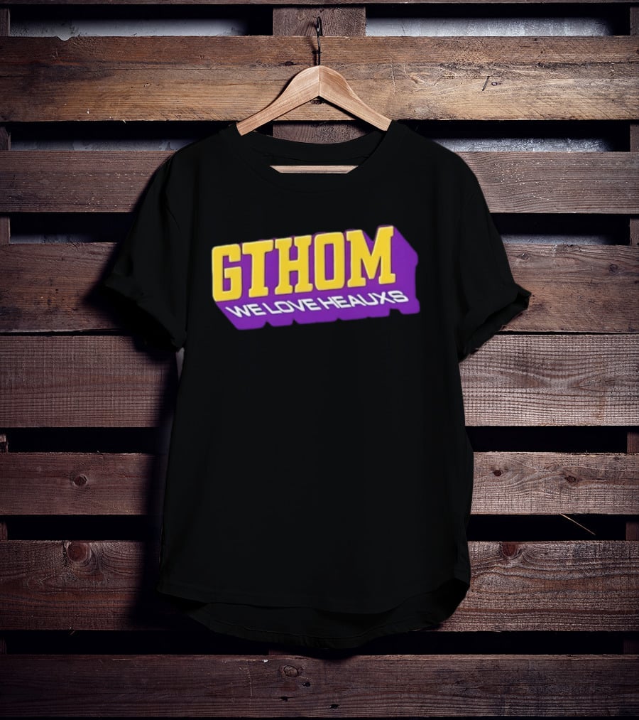 GTHOM We Love Heauxs Purple And Yellow Block Letters T-Shirt
